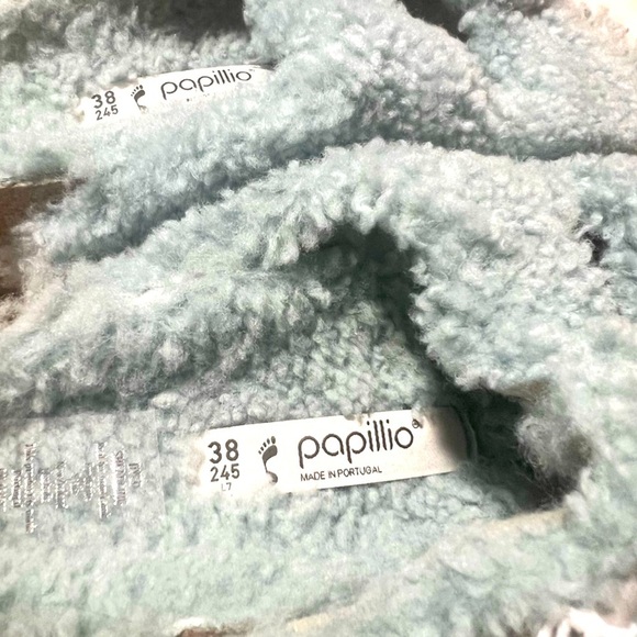 Papillio by Birkenstock Teddy Sherling Blue Platform Big Buckle Sandals - Picture 8 of 8